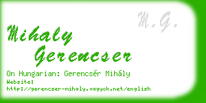 mihaly gerencser business card